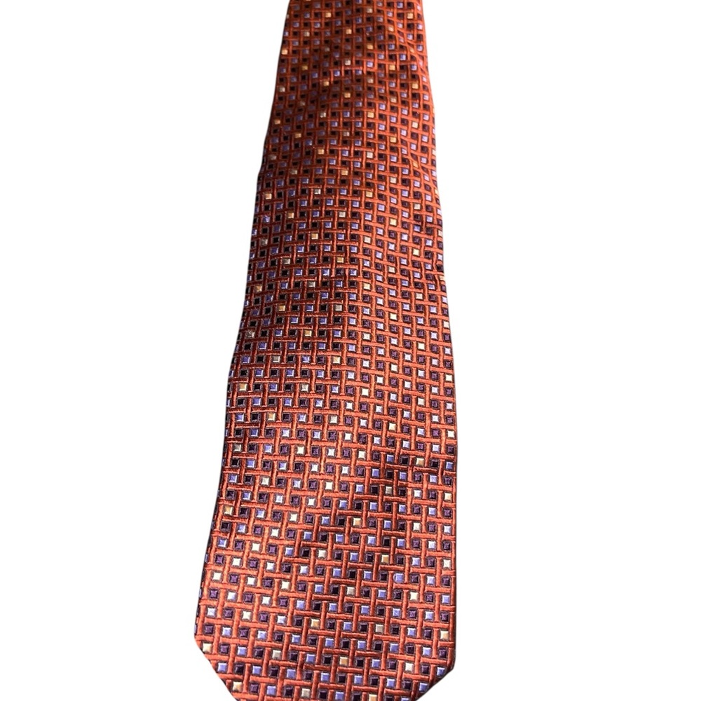 Stylish Geometric Orange Men's Tie